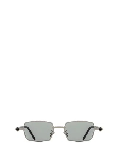 Shop Kuboraum Sunglasses In Silver & Black Shine