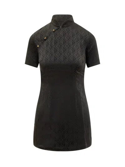 Shop Marine Serre Jacquard Mini Dress In Black