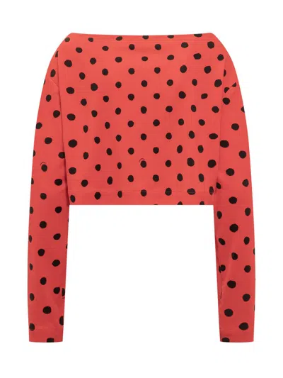 Shop Marni Top Polka Dots In Red