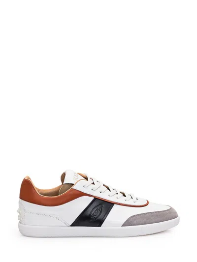 Shop Tod's Leather Sneaker In Grey