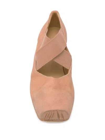 Shop Uma Wang Ballerinas With Crossed Bands In Pink & Purple