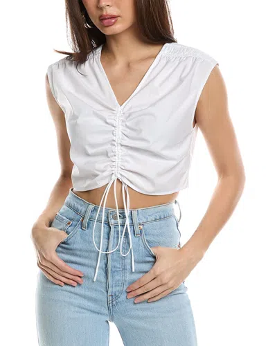 Jason Wu Drawstring Crop Top In White