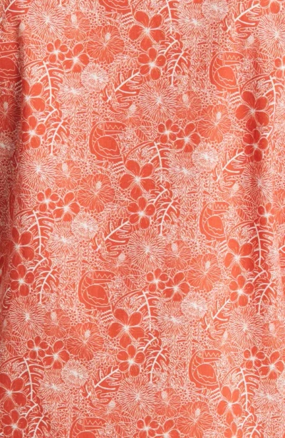 Stone Rose Jungle Print Short Sleeve Button-up Shirt In Orange