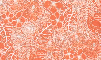 Stone Rose Jungle Print Short Sleeve Button-up Shirt In Orange
