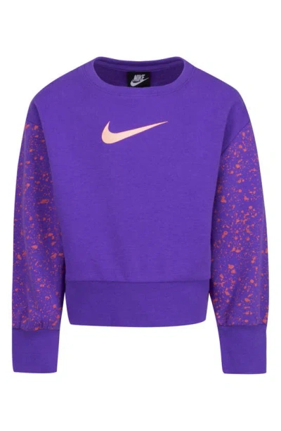 Shop Nike Kids' Splatter Crewneck Sweatshirt In Wild Berry