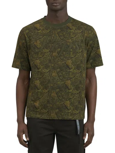 Shop Prps Men's Grayson Camo Logo T-shirt In Army Green