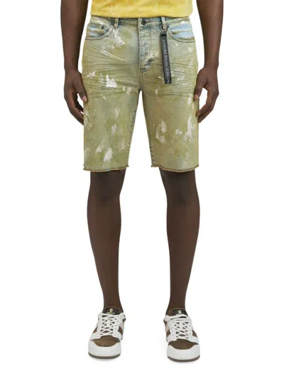 Shop Prps Men's Logan Pain Splatter Denim Shorts In Beige