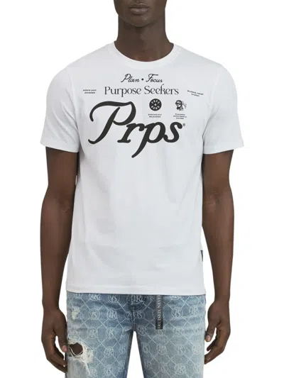Shop Prps Men's Watkins Logo Cotton T-shirt In White