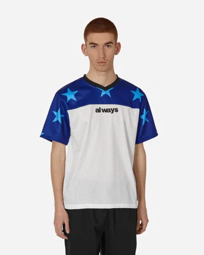 Shop Always Do What You Should Do Star Mesh Football Jersey In Blue