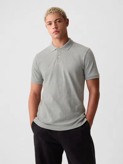 Shop Gap Pique Polo Shirt Shirt In Light Gray