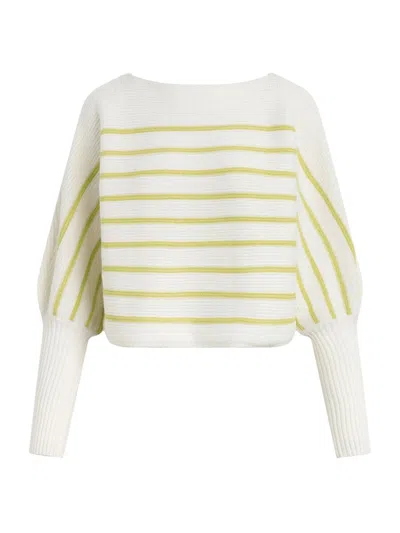 Shop Joe's Jeans Women's The Karina Breton Striped Sweater In White Lemongrass