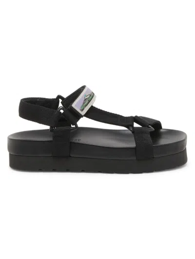 Shop Bottega Veneta Women's Trip 50mm Nylon Platform Sandals In Black