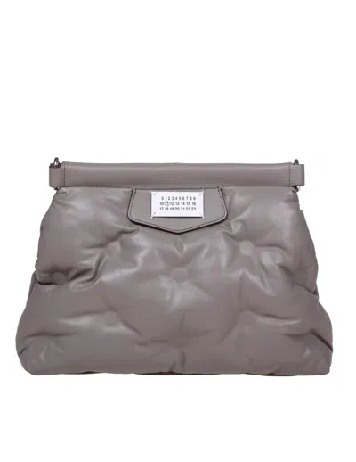 Shop Maison Margiela Quilted Leather Handbag In Calce