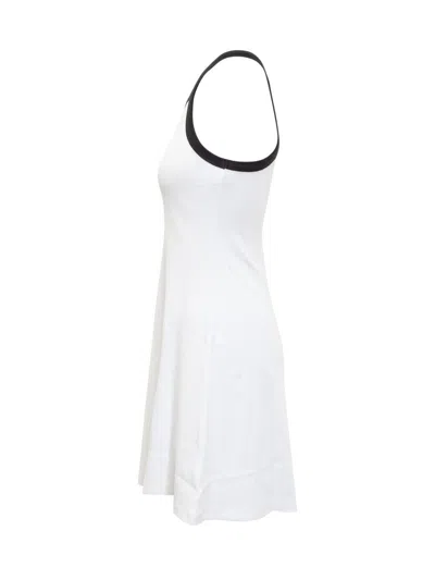 Shop Marine Serre Rib 2x2 Flared Dress In White