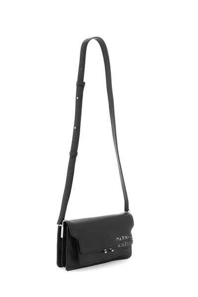 Shop Marni East/west Soft Trunk Shoulder Bag In Black