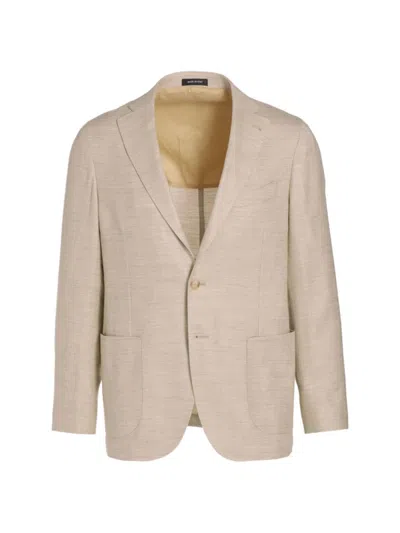 Shop Saks Fifth Avenue Men's Collection Chevron Wool-blend Two-button Sport Coat In White