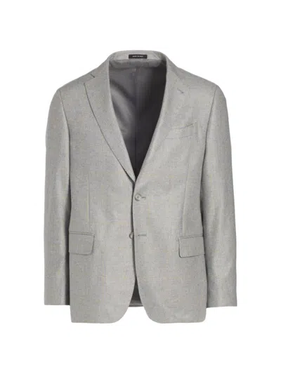 Shop Saks Fifth Avenue Men's Collection Grid Wool Two-button Sport Coat In Mirage Gray