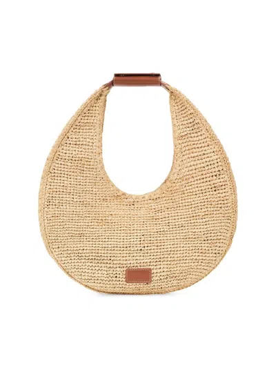 Shop Staud Women's Large Raffia Moon Tote In Natural
