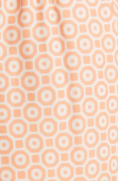 Shop Stone Rose Retro Print Swim Trunks In Orange