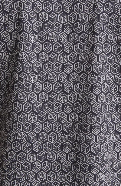 Stone Rose Dry Touch® Performance Dice Print Short Sleeve Button-up Shirt In Black