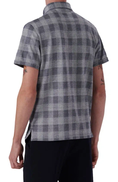 Shop Bugatchi Plaid Short Sleeve Cotton Polo In Navy