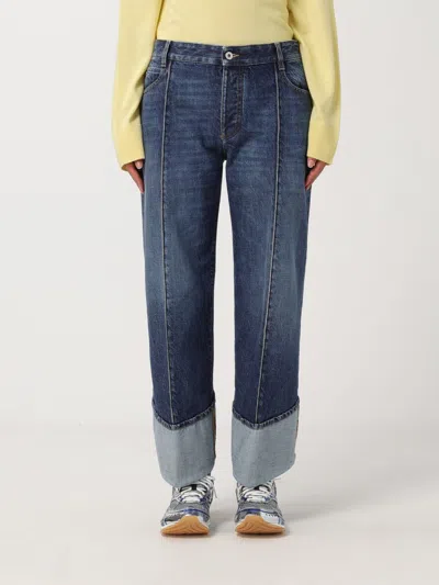 Bottega Veneta Cropped Blue Denim Jeans In Denim