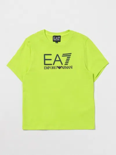 Shop Ea7 T-shirt  Kids Color Lime