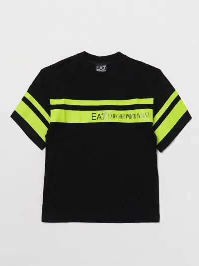 Shop Ea7 T-shirt  Kids Color Black 1