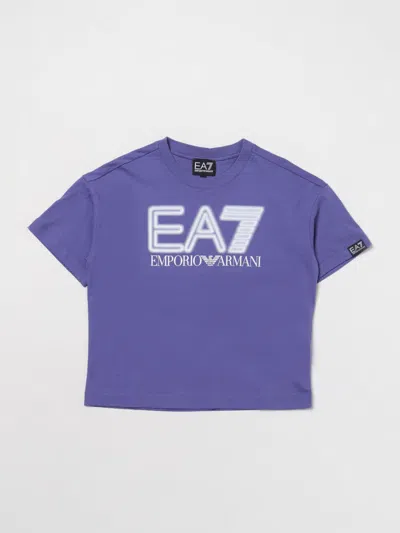 Shop Ea7 T-shirt  Kids Color Royal Blue