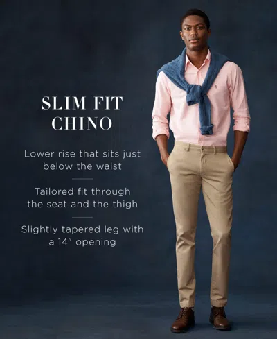 Shop Polo Ralph Lauren Men's Slim-fit Stretch Chino Pants In Carmel Pink