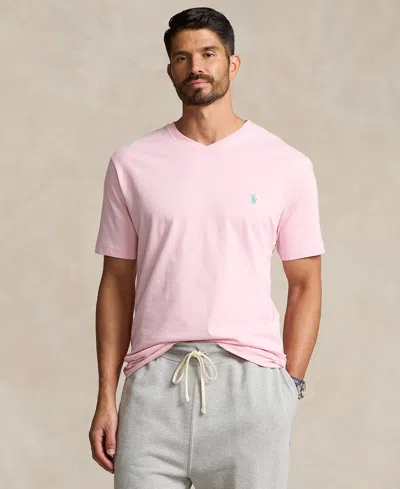 Shop Polo Ralph Lauren Men's Big & Tall Jersey V-neck T-shirt In Garden Pink