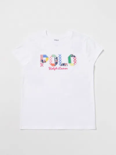 Shop Polo Ralph Lauren T-shirt  Kids Color White