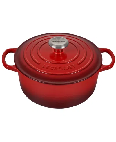 Le Creuset Signature 4.5-quart Round Enamel Cast Iron Dutch Oven In Cerise