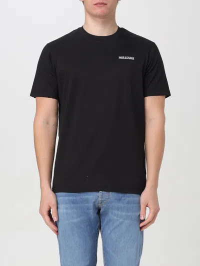 Paul & Shark Embroidered Logo Crew Neck T-shirt In Black