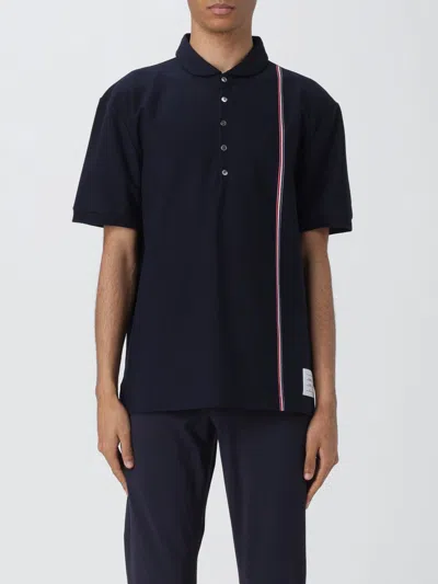 Thom Browne Rwb Stripe Polo Shirt In Blue