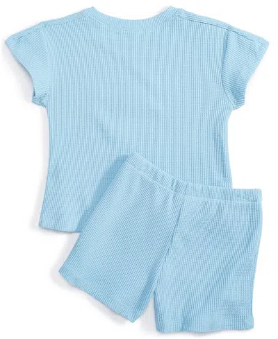 Shop Disney Baby Boys And Baby Girls Mickey & Pluto 2-pc. Waffle-knit T-shirt & Shorts Set In Navy