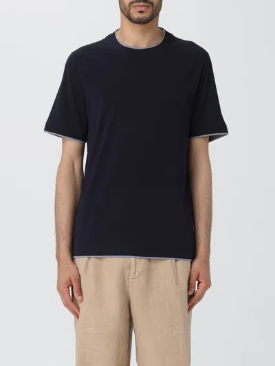 Brunello Cucinelli T-shirt  Men Color Navy In Navy