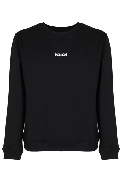 Shop Dondup Logo Printed Crewneck Sweatshirt In Black