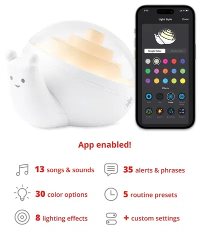 Skip Hop Smart Snail Baby Boys Or Baby Girls 3-in-1 Sound And Routine Machine In White