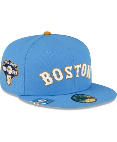 Shop New Era Men's  Light Blue Boston Red Sox City Flag 59fifty Fitted Hat
