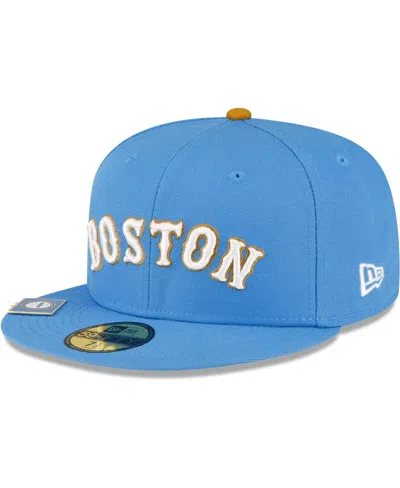 Shop New Era Men's  Light Blue Boston Red Sox City Flag 59fifty Fitted Hat