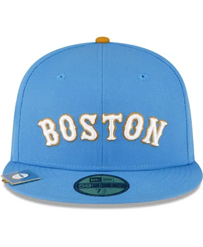 Shop New Era Men's  Light Blue Boston Red Sox City Flag 59fifty Fitted Hat