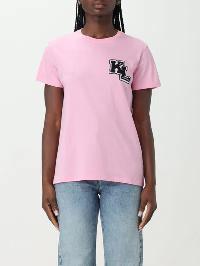 Shop Karl Lagerfeld T-shirt  Woman Color Pink