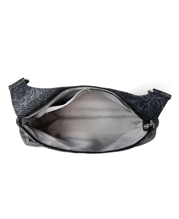 Baggallini Borsa Hobo Donna Con Portafoglio A Polso | New Classic Heritage In Pelle Sintetica Leopardo Nero, RFID, Unica