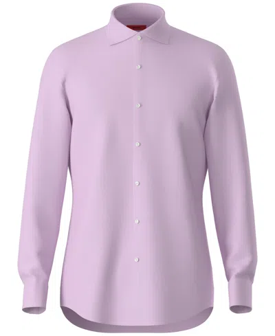 Shop Hugo By  Boss Men's Slim Fit Solid Dress Shirt In Purple