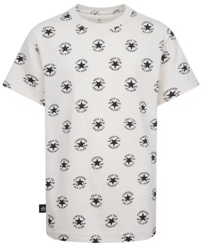 Shop Converse Big Boys Core All-over Print Short Sleeve T-shirt In  Natural Ivory