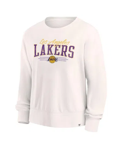 Fanatics Branded Cream Los Angeles Lakers Close The Game Pullover Sweatshirt In Cream