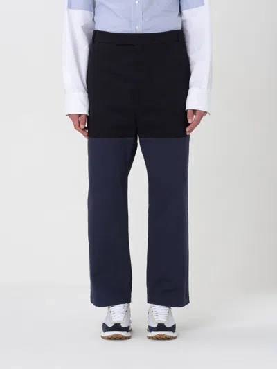 Thom Browne Unconstructed Combo Straight-leg Trousers In Blue
