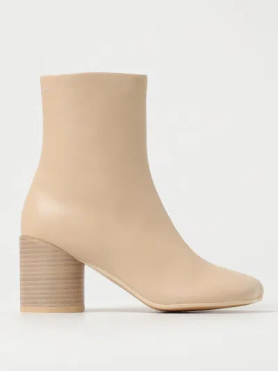 Shop Mm6 Maison Margiela Flat Ankle Boots  Woman Color White