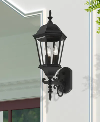 Livex Hamilton 3 Light Outdoor Wall Lantern In Textured Black